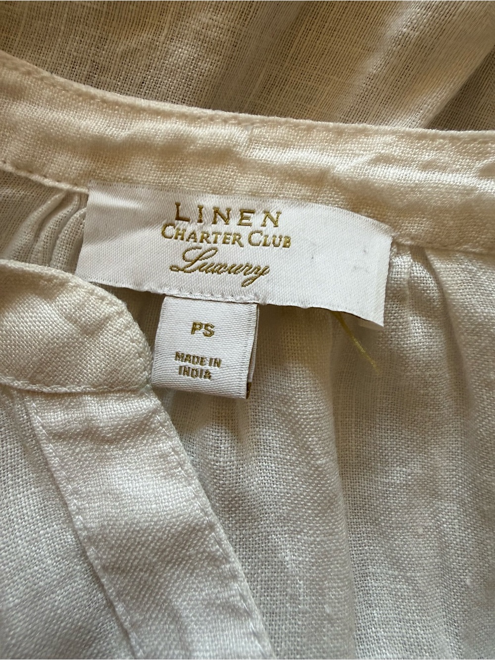 Charter Club, PS, linen floral print sleeve top with a button-front design - Picture 2 of 7